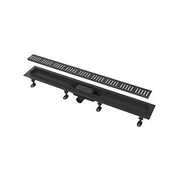 Душевой лоток smart с перфорированной решеткой, 75 см, черный