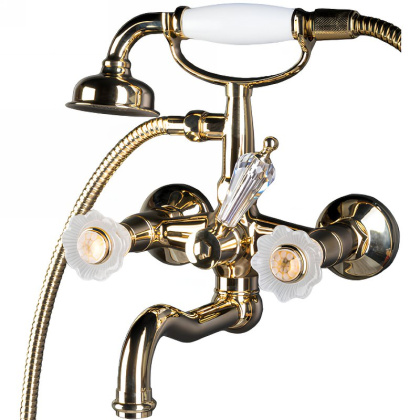 Смеситель для ванны(душевой комплект), Camelia золото