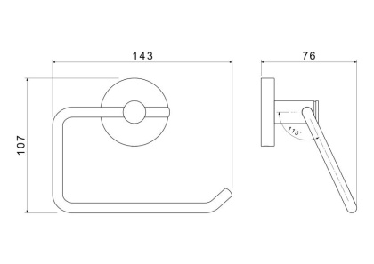 Бумагодержатель квадратный AQUATEK, матовый черный AQ4118MB ЕВРОПА