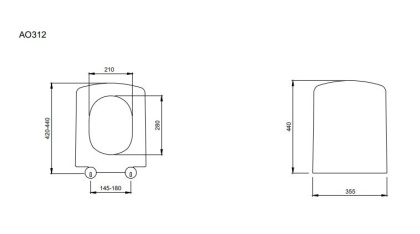 Сиденье с крышкой Scala, дюропласт, плавное опускание, матовый черный, арт. A0312-004 (A0322-004), шт