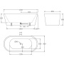 Акриловая ванна без перелива BELBAGNO BB71-1700-W0, 1700x800x600 Акриловая ванна без перелива BELBAGNO BB71-1700-W0, 1700x800x600