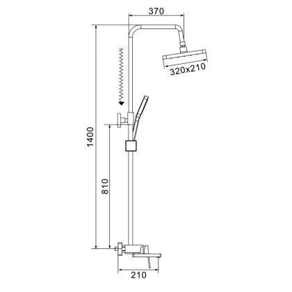 Душевая стойка со смесителем Shevanik S68H S6826H