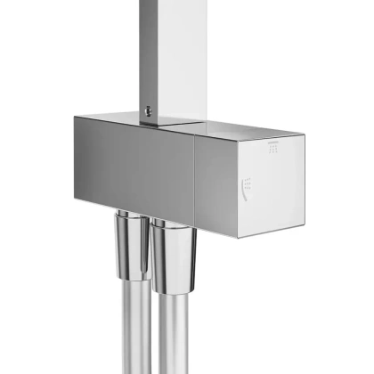 Душевая колонна квадратная FONTE на 2 потока без смесителя, хром Душевая колонна квадратная FONTE на 2 потока без смесителя, хром