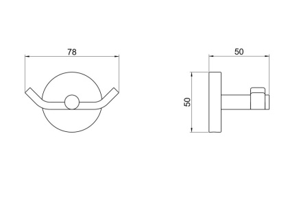 Крючок двойной AQUATEK, матовый черный AQ4602MB БЕТТА