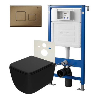 Сет: Система инсталляции Point Элемент для подвесного унитаза PN45120 + Клавиша смыва для инсталляции Point Афина, бронза брашированная, PN44041BB + Унитаз подвесной Point Меркурий безободковый сид.дюропласт микролифт быстросъем чёрн мат. PN41831BM Сет: Система инсталляции Point Элемент для подвесного унитаза PN45120 + Клавиша смыва для инсталляции Point Афина, бронза брашированная, PN44041BB + Унитаз подвесной Point Меркурий безободковый сид.дюропласт микролифт быстросъем чёрн мат. PN41831BM