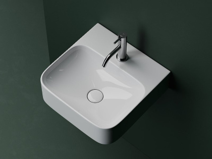 Умывальник AURA с 1 отверстием для смесителя, без перелива 430*390*135мм