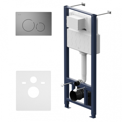 I012704.9031 Pro Инсталляция для подвесного унитаза с пневматич. клавишей Pro L пластик, мат никель