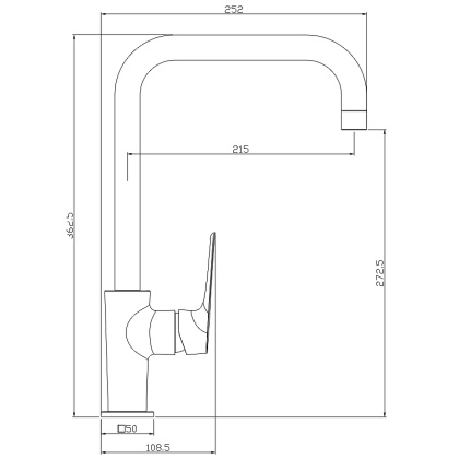 Смеситель Rossinka RS46-23 для кухни с поворотным изливом