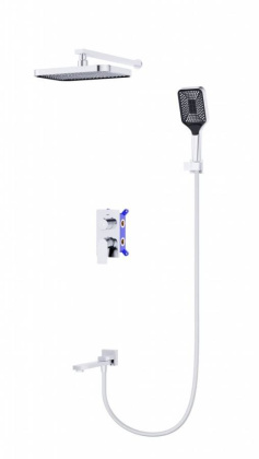 DUE Душевой комплект встраиваемый с изливом (смеситель встраиваемый, верхний душ, ручной душ со шлангом, штуцер с держателем), хром DUE-VDSET-CRM DUE Душевой комплект встраиваемый с изливом (смеситель встраиваемый, верхний душ, ручной душ со шлангом, штуцер с держателем), хром DUE-VDSET-CRM