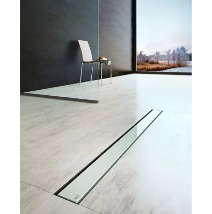 Водоотводящий желоб с порогами для цельной решетки