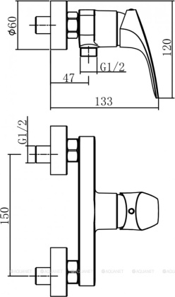 Смеситель для душа Aquanet Static AF330-30C Смеситель для душа Aquanet Static AF330-30C