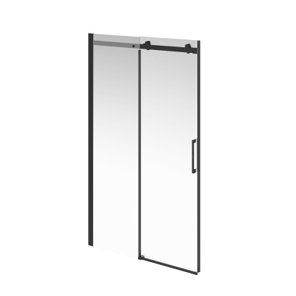 Душевая дверь CRISTALLO, раздвижная с функцией soft close, 120х210, матовый черный