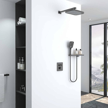 Душевой комплект VSFW-321MT1RGM встраиваемый, термостат, двухрежимный, вороненая сталь