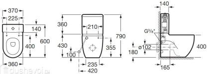 Roca Meridian N Compact 342248000 чаша Roca Meridian N Compact 342248000 чаша