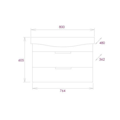 Тумба Onika Девис 80 подвесная, бетон чикаго (ум. Беверли 80)