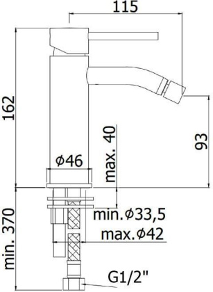 Смеситель для биде Paffoni Light LIG131NO Смеситель для биде Paffoni Light LIG131NO