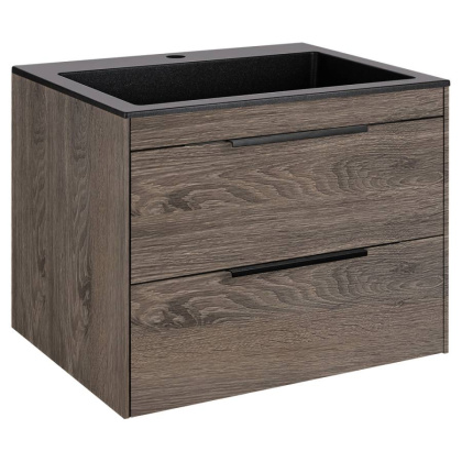 База под раковину Chiara 2D 600 подвесная, 2 выкатных ящика soft-close, R.Oak