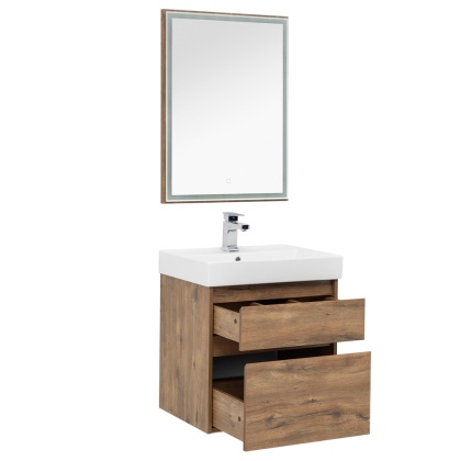 Мебель для ванной Aquanet Nova Lite 60 дуб рустикальный (2 ящика)