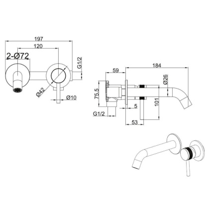 Смеситель для раковины Allen Brau Priority 5.31030-00 (с внутренней частью) хром