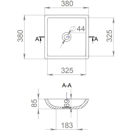 Раковина Salini Callista 04 38х38 1101208SM Раковина Salini Callista 04 38х38 1101208SM