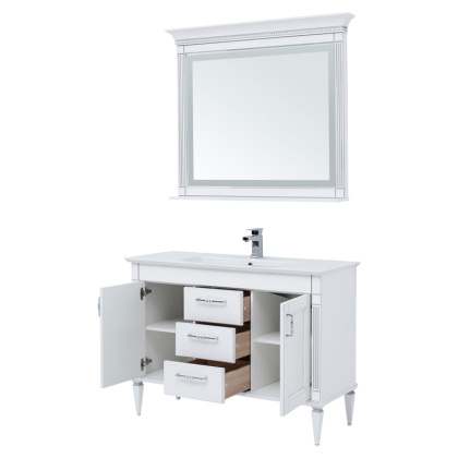 Комплект мебели для ванной Aquanet Селена 120 белый/серебро