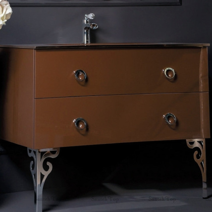 Тумба 100см*43,5 DARK BROWN (керам.моноблок) 830-100-DB Boheme