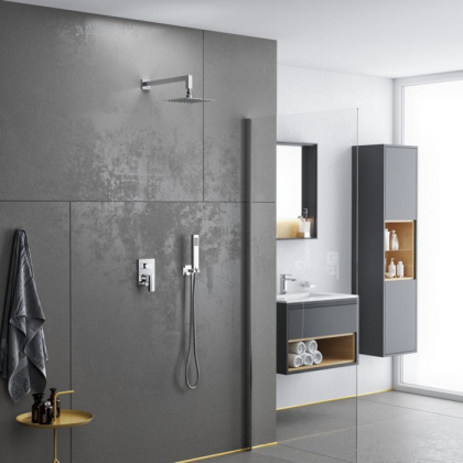 Шкаф-пенал EXCELLENT Tuto 40 см (серый/дуб)