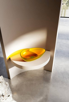 Раковина накладная прозрачная ABBER Kristall AT2811Amber желтая Раковина накладная прозрачная ABBER Kristall AT2811Amber желтая