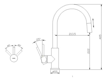 Смеситель для мойки OMNIRES Y Y1255IN (инокс) Смеситель для мойки OMNIRES Y Y1255IN (инокс)