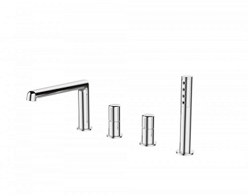 UNO Смеситель на борт ванны с ручным выдвижным душем, черный UNO-BVD4-NERO UNO Смеситель на борт ванны с ручным выдвижным душем, черный UNO-BVD4-NERO