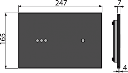 Кнопка управления бесконтактная для скрытых систем инсталляции Slim с подсветкой, стекло-черный