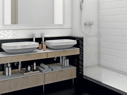 Плитка настенная 15080 Бельканто белый грань 15*40*9.5 (18шт/1,08м2), м2