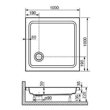 Акриловый поддон для душа RGW Acrylic Style 100x100 16180100-11 Белый
