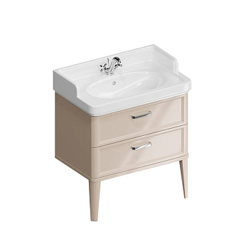 Тумба POMPEI напольная с 2 ящиками 80, камео бежевый глянцевый Тумба POMPEI напольная с 2 ящиками 80, камео бежевый глянцевый