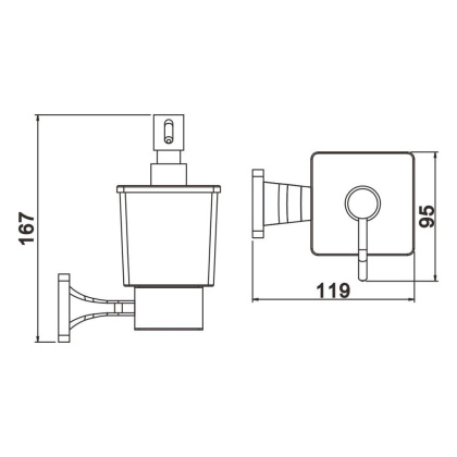 Дозатор для жидкогокого мыла, RG1544H Rose, Черный