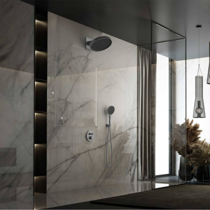 Душевой комплект Inspire VSFW-3I22MT3GM встраиваемый, термостат, двухрежимный, вороненая сталь