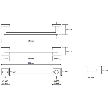Держатель полотенца 505мм