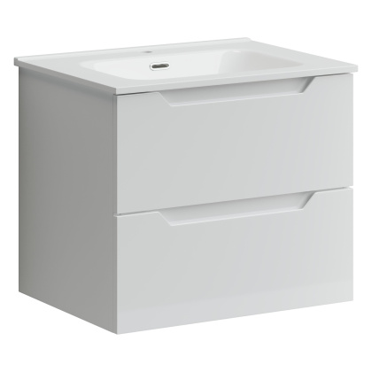 Тумба подвесная SANCOS Norma 2.0 590х450х500, c двумя ящиками оснащенными доводчиками, белый глянец , арт. NR2.060W