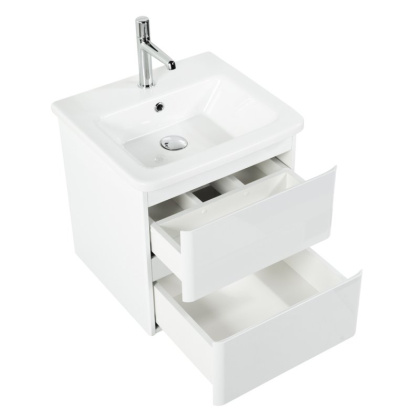 Тумба с раковиной подвесная  BelBagno ALBANO-CER 50 Rovere Vintage Bianco, раковина белая Тумба с раковиной подвесная  BelBagno ALBANO-CER 50 Rovere Vintage Bianco, раковина белая
