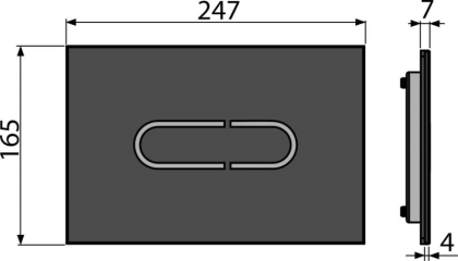 Кнопка управления бесконтактная для скрытых систем инсталляции Slim с подсветкой, стекло-черный