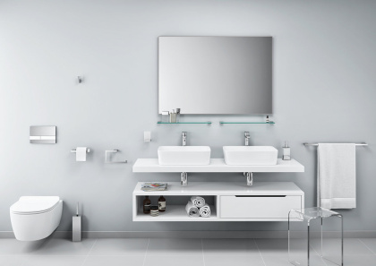 Полка стеклянная EXCELLENT 52 см Riko (хром)