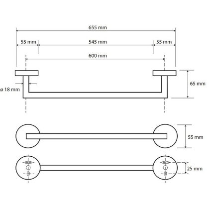 Полотенцедержатель Bemeta Brilo 161204042 Золото, 600 мм