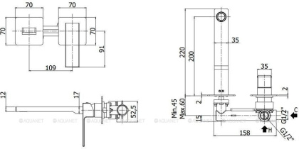 Смеситель для раковины Paffoni Elle EL105CR70 (с внутренней частью)