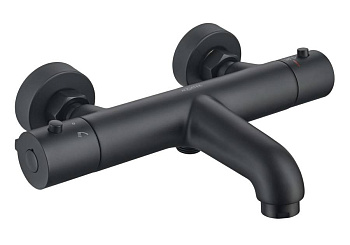 Термостатический смеситель для ванны AQUATEK, матовый черный AQ1043MB 