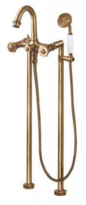 APHRODITE-VDP-01-O Напольный смеситель для ванны с ручным душем, исполнение хром, ручки Куб