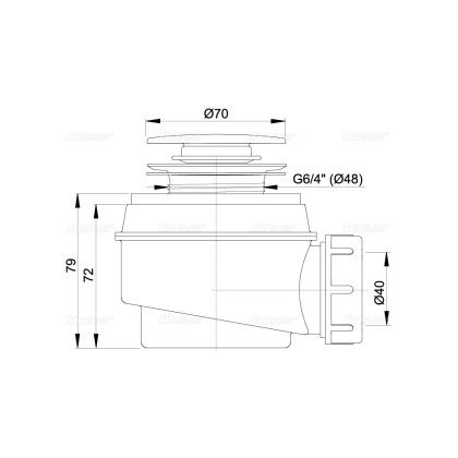 Cифон для душевого поддона CLICK/CLACK, хром