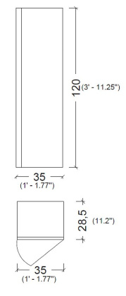 Пенал Vallessi 120*35*28,5cm Light Oak 836-L Boheme
