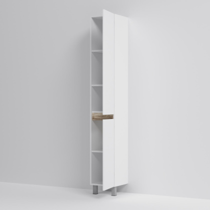 M85ACSR0306WG X-Joy, шкаф-колонна, напольный, правый, 30 см, двери, цвет: Белый, глянец