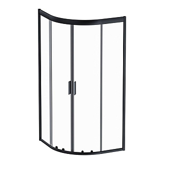 W90G-401-090BT Душевое ограждение Gem 1/4 Rond 90x90 стекло прозрачное, профиль Черный матовый, без