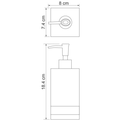 Дозатор для жидкого мыла Inn, 7,4х18,4х8 см, бежевый, K-4399